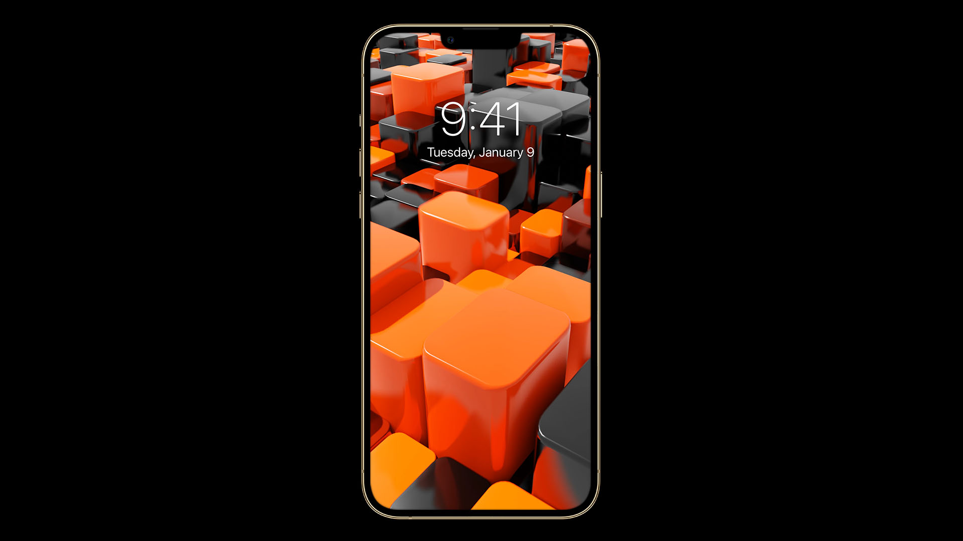 Cubes Black Orange iPhone Live Wallpaper